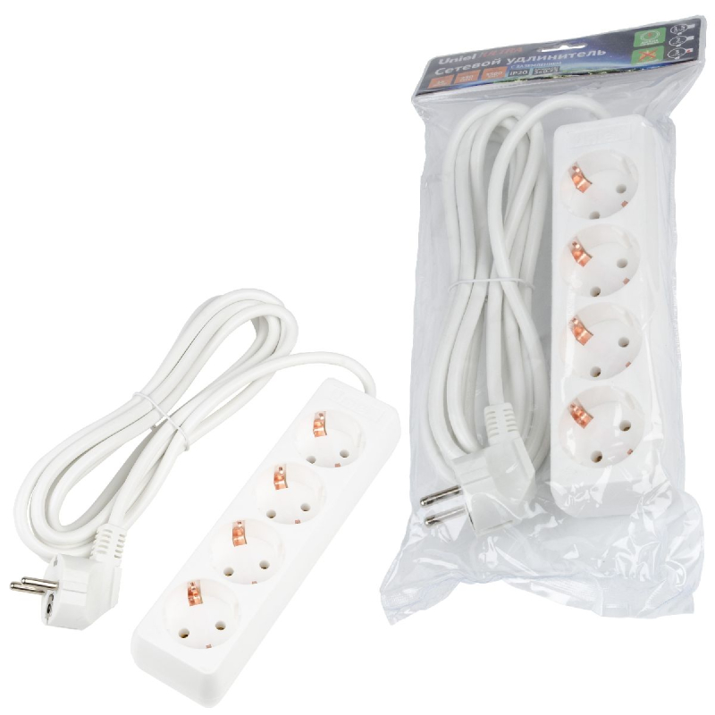 Удлинитель бытовой Uniel Ultra S-GCU4-3 WHITE UL-00010006