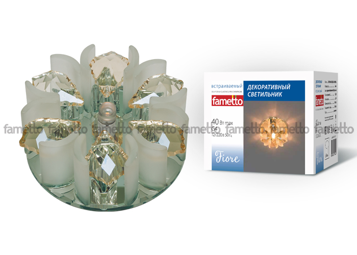 Встраиваемый светильник Fametto Fiore DLS-F120 G4 GLASSY/CLEAR+CHAMPAGNE