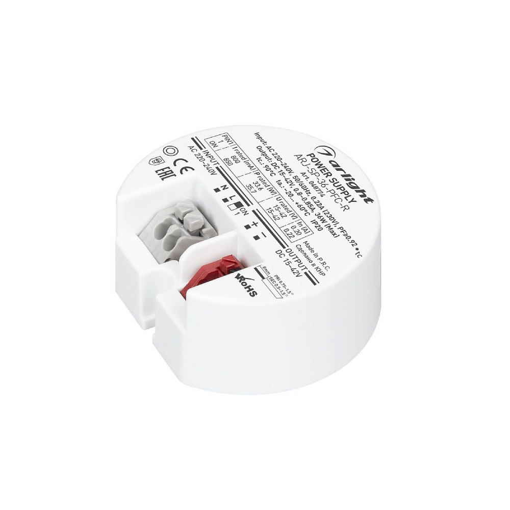 Блок питания Arlight ARJ-SP-36-PFC-R (36W, 15-42V, 0.8-0.85A) 048774
