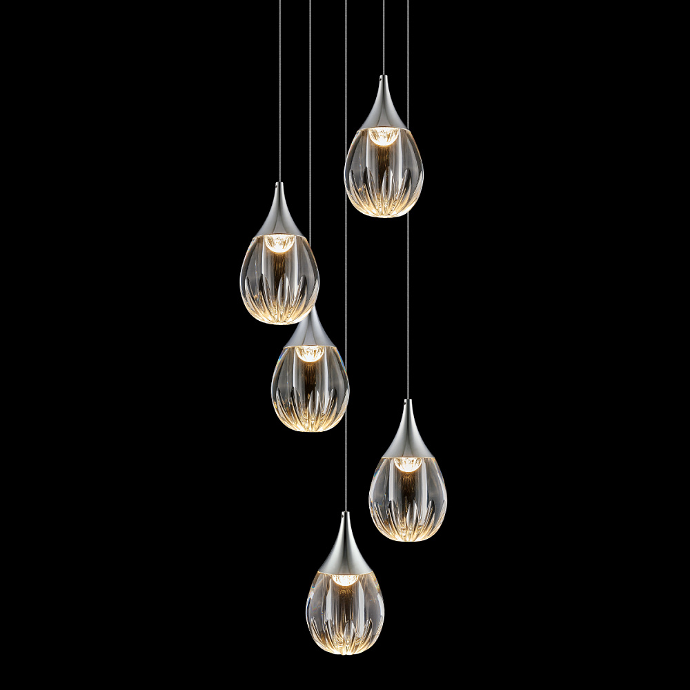 Каскадная люстра Delight Collection Stilla MD24001004-5A chrome/clear