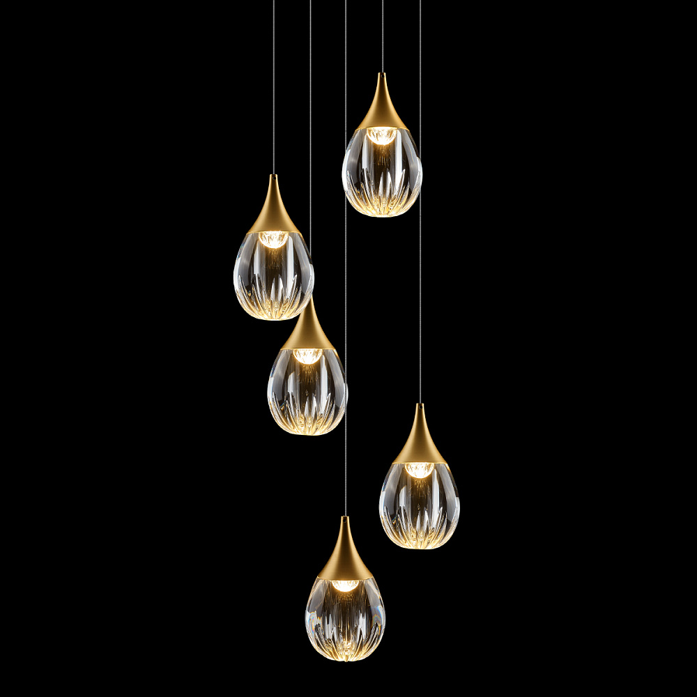 Каскадная люстра Delight Collection Stilla MD24001004-5A gold/clear