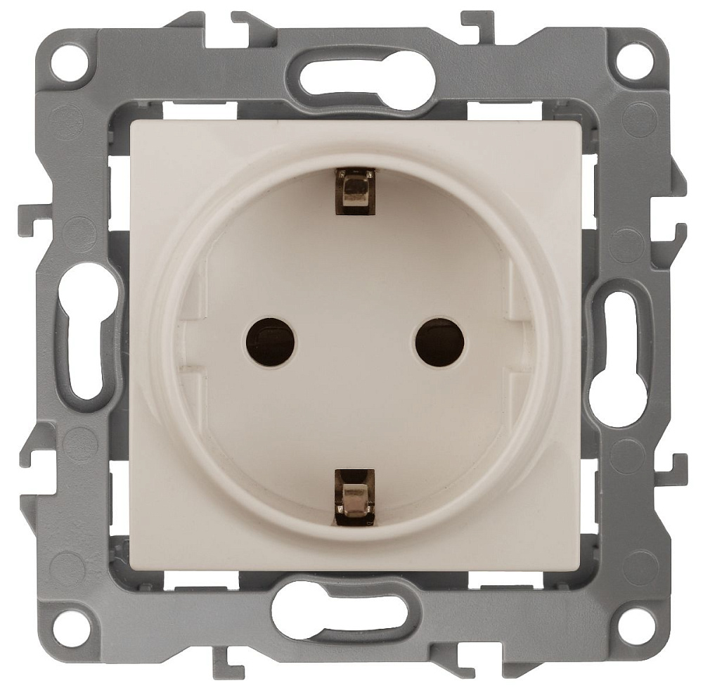 Розетка 2P+E Schuko со шторками Эра 12-2102-02 Б0014688