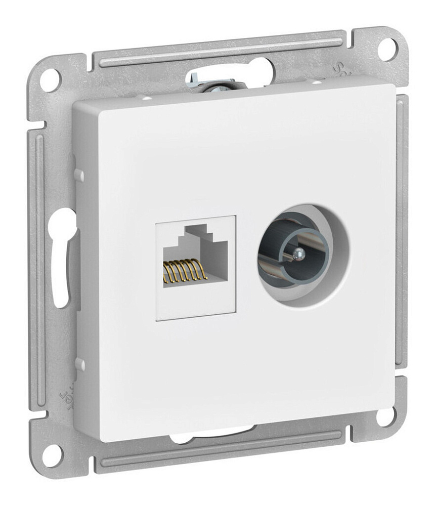 Розетка двойная ТВ + компьютерная RJ45, кат. 5Е Systeme Electric AtlasDesign Лотос ATN001389