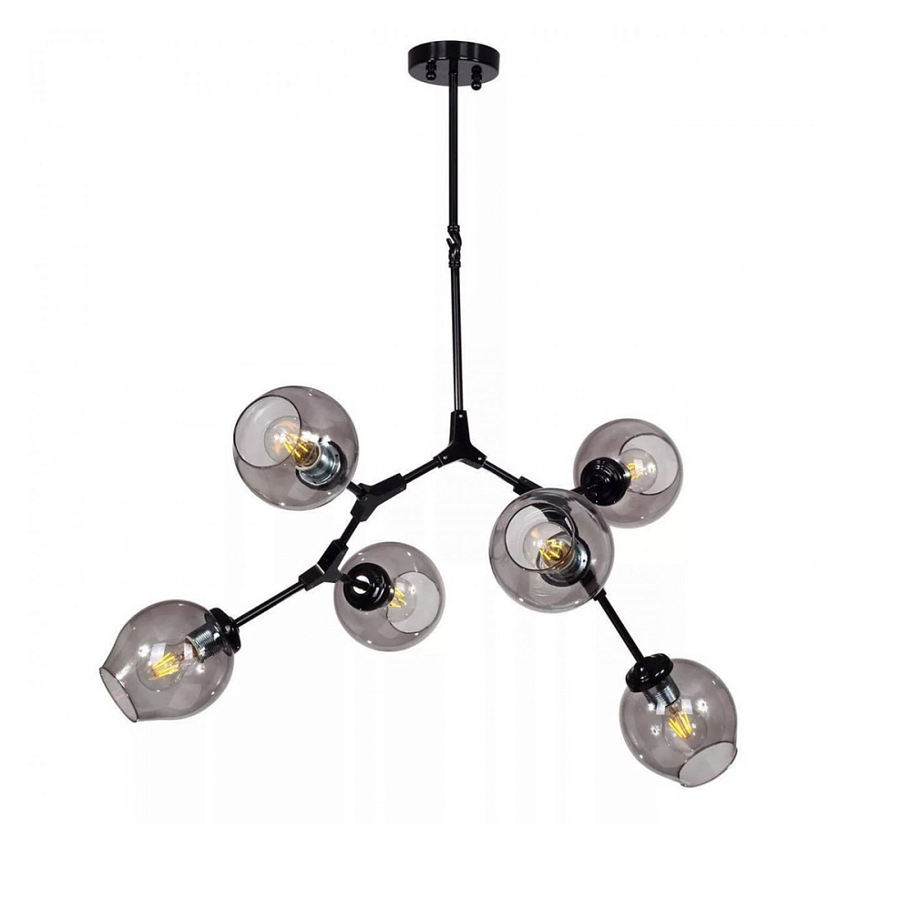 Люстра на штанге DeLight Collection Bubble 7058/6 black/smoky