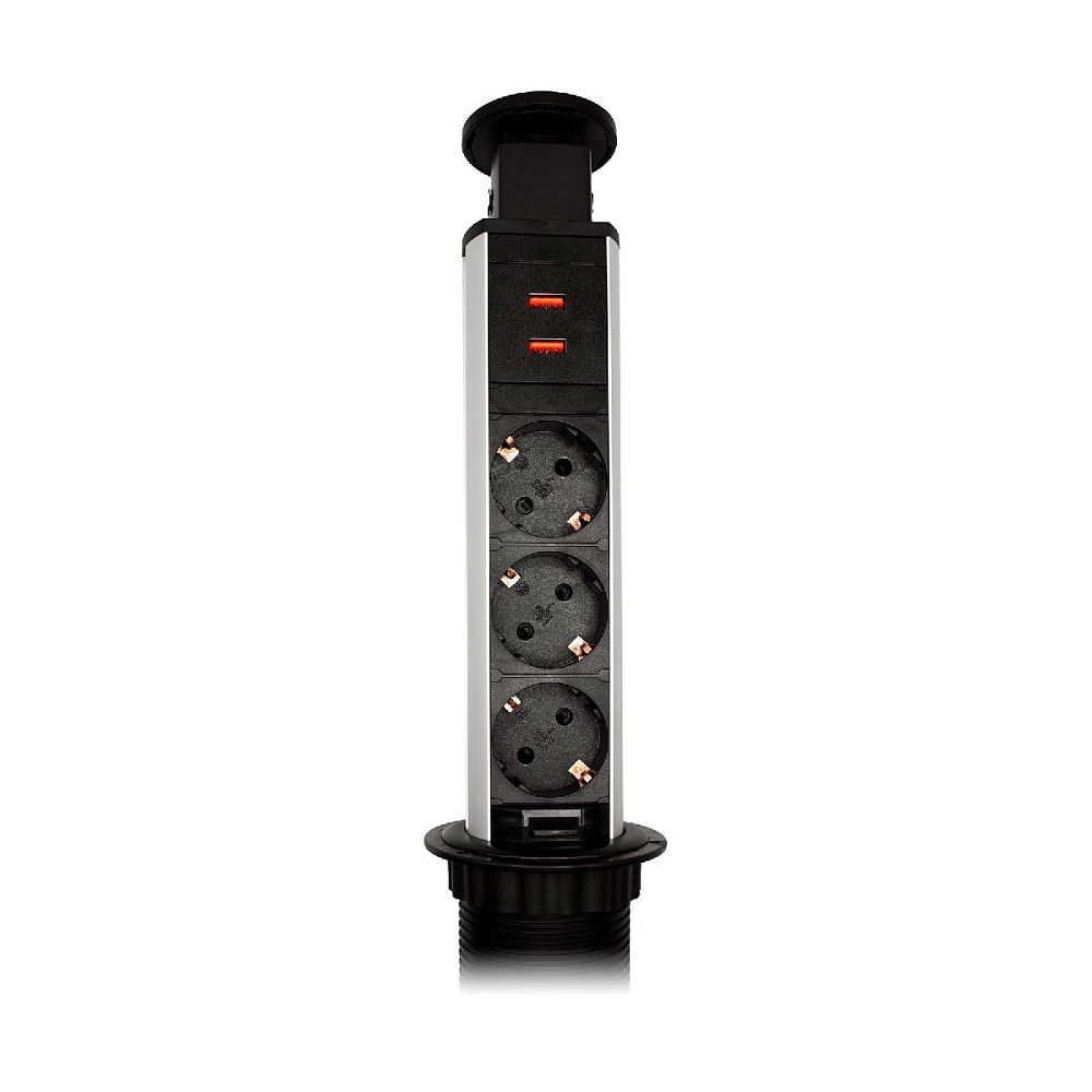 Блок розеток 105S (J) (3 секции + 2 USB) Mebax 00-00003151