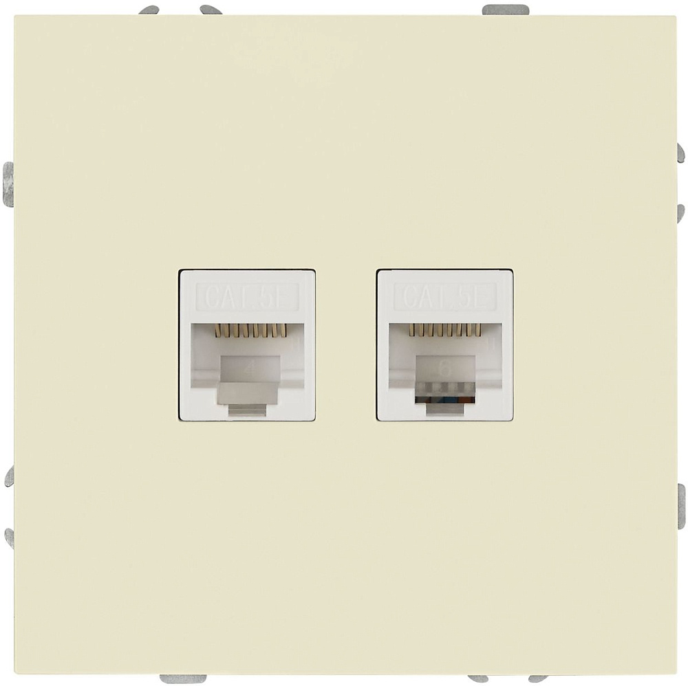Розетка Эра Galaxy 15-3108-02 информационная двойная 2XRJ45 IP20 слоновая кость Б0070758
