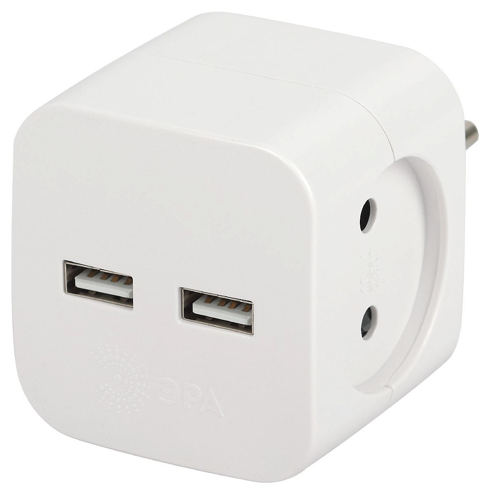 Разветвитель электрический Эра SP-2-USB-W Б0049531