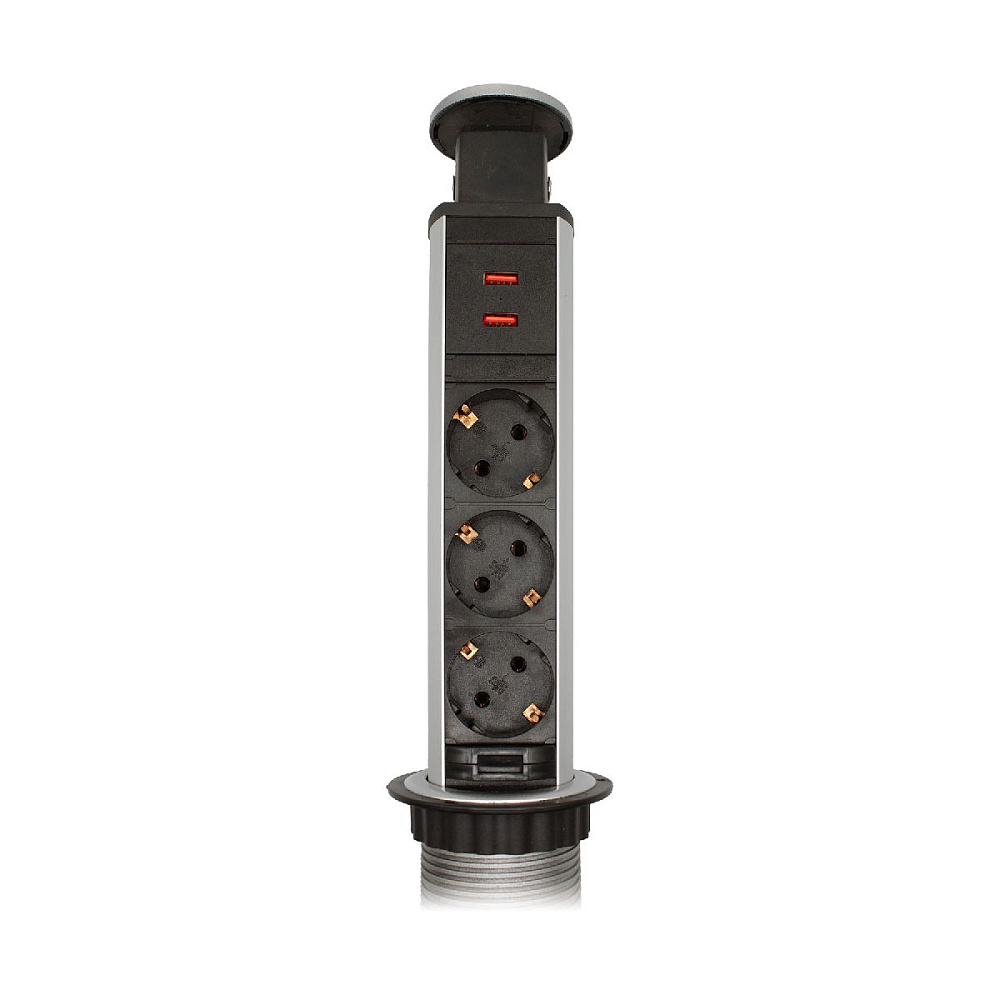 Блок розеток 105S (J) (3 секции + 2 USB) Mebax 00-00003152