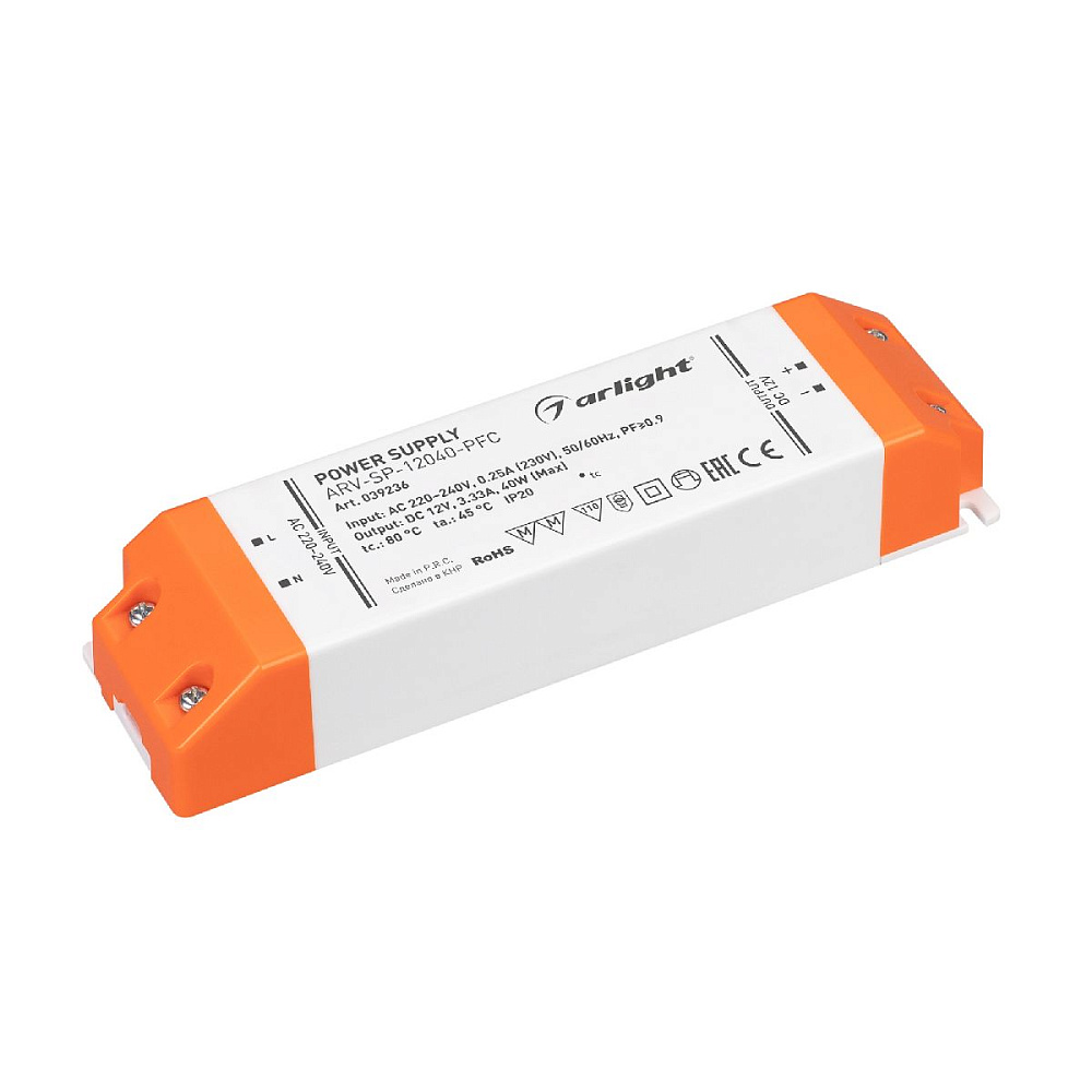 Блок питания Arlight ARV-SP-12040-PFC (12V, 3.33A, 40W) 039236