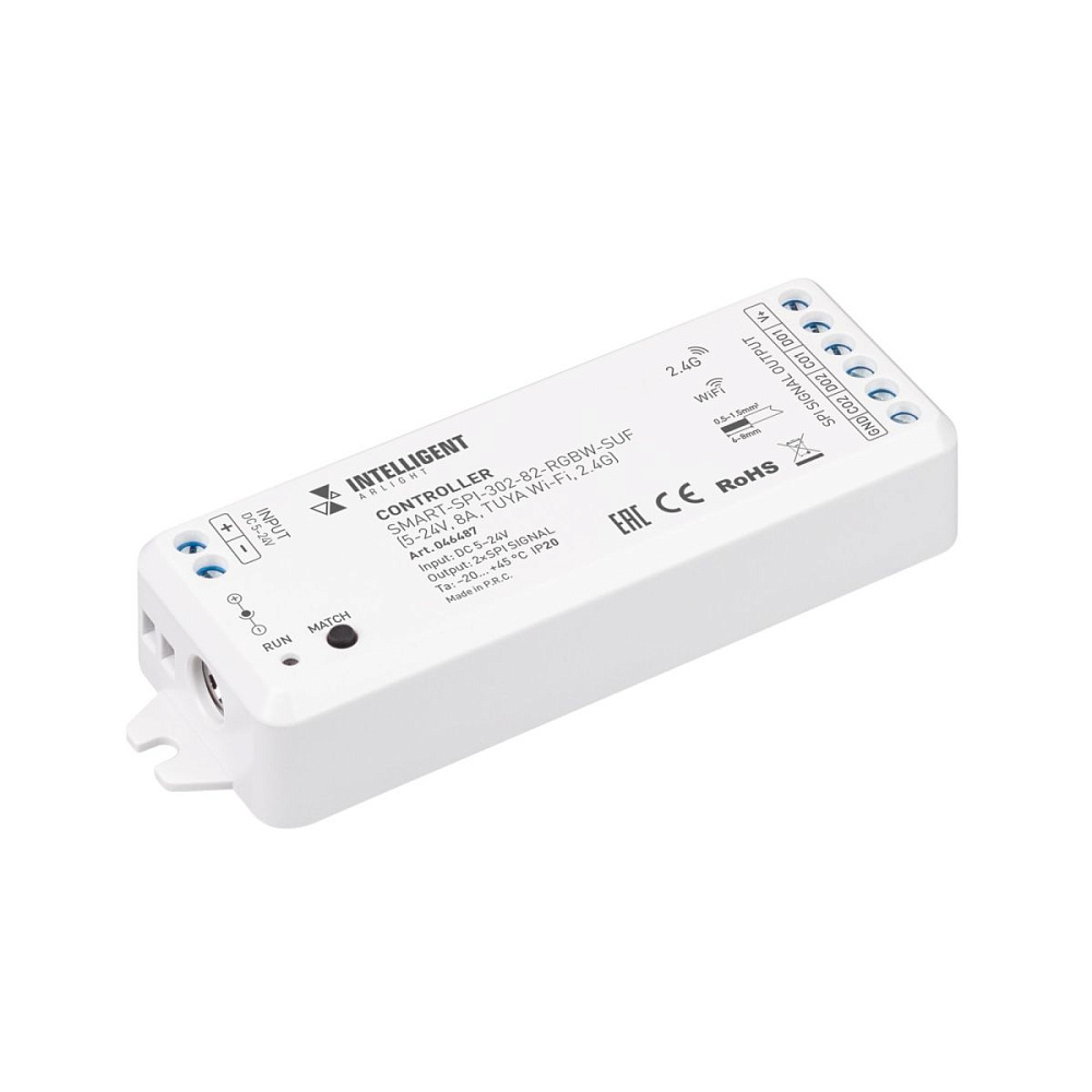 Контроллер Arlight SMART-SPI-302-82-RGBW-SUF (5-24V, 8A, TUYA Wi-Fi, 2.4G) 046487
