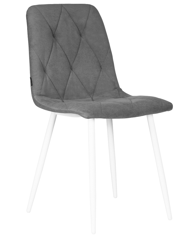 Стул обеденный DOBRIN CHILLY ROMBO, Серый Simple 33, основание белый A006_W-M_V-SIMPLE-33