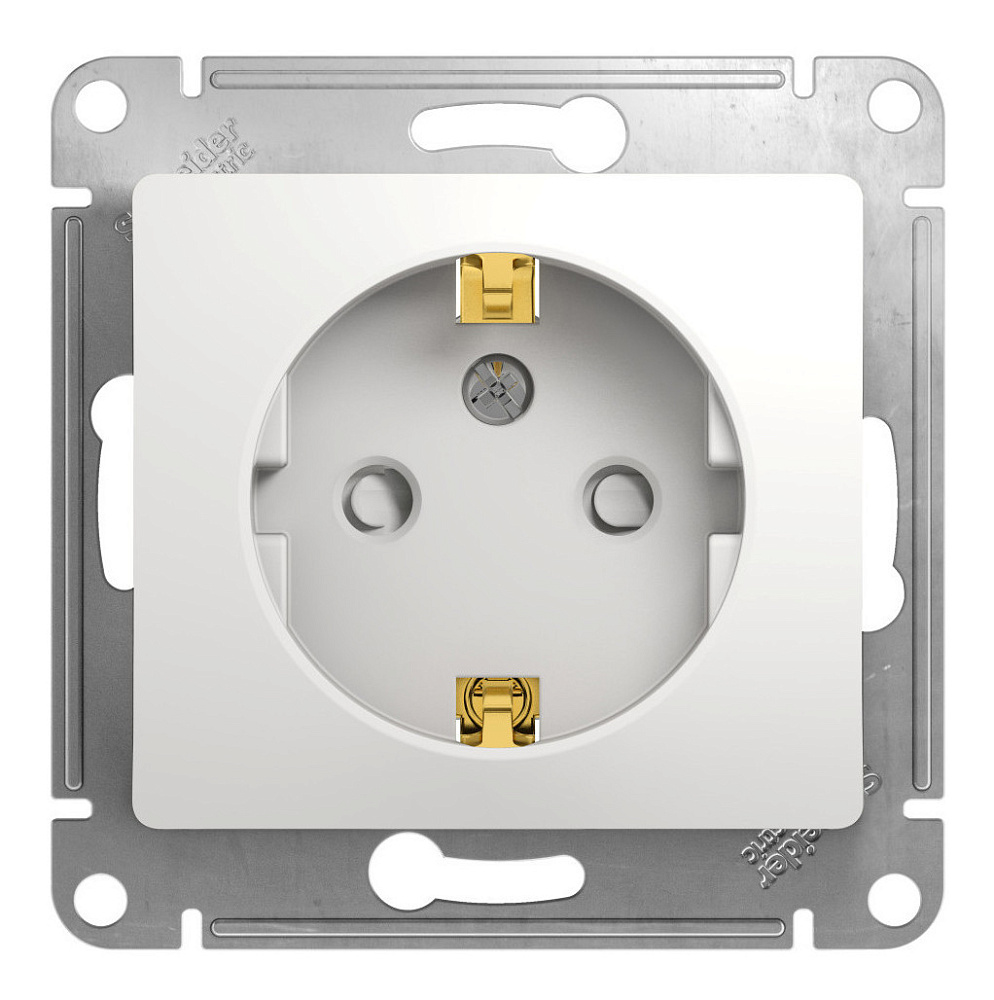 Розетка с/з со шторками Systeme Electric Glossa Бел GSL000145
