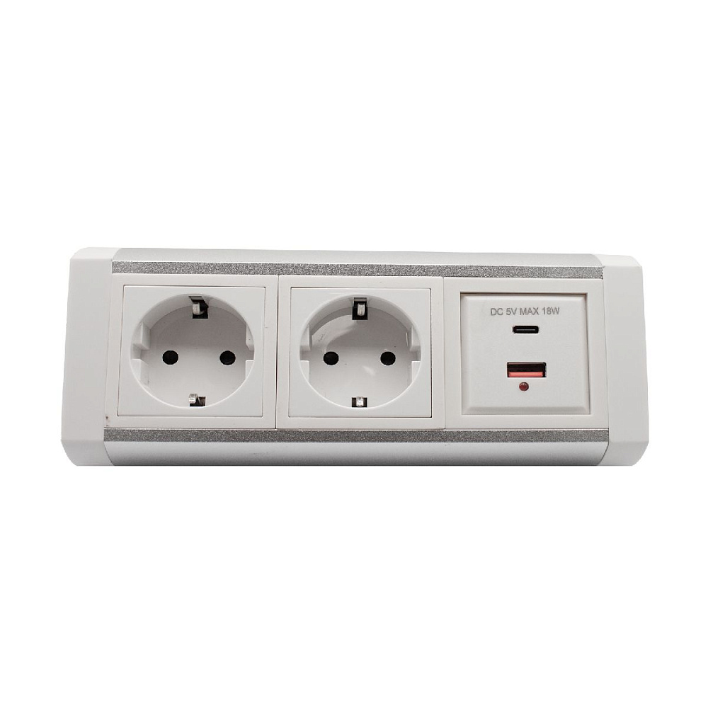 Блок розеток LK-RSA (2 секции 1 USB + 1 type-C) Mebax 00-00002873