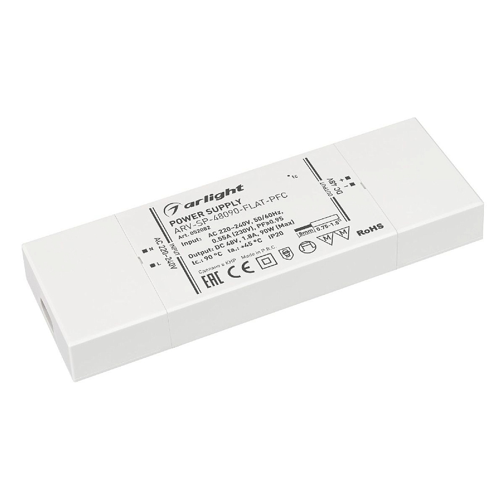 Блок питания Arlight ARV-SP-48090-FLAT-PFC (48V, 1.8A, 90W) 052082
